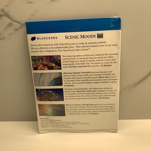 Scenic Moods Collection 4-disc Set CORAL REEF WATERFALLS JOURNEY SPACE COZUMEL - Picture 2 of 2